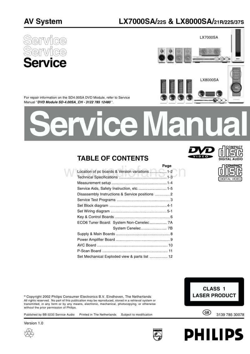 Philips-LX-7000-SA-Service-Manual电路原理图.pdf_第1页