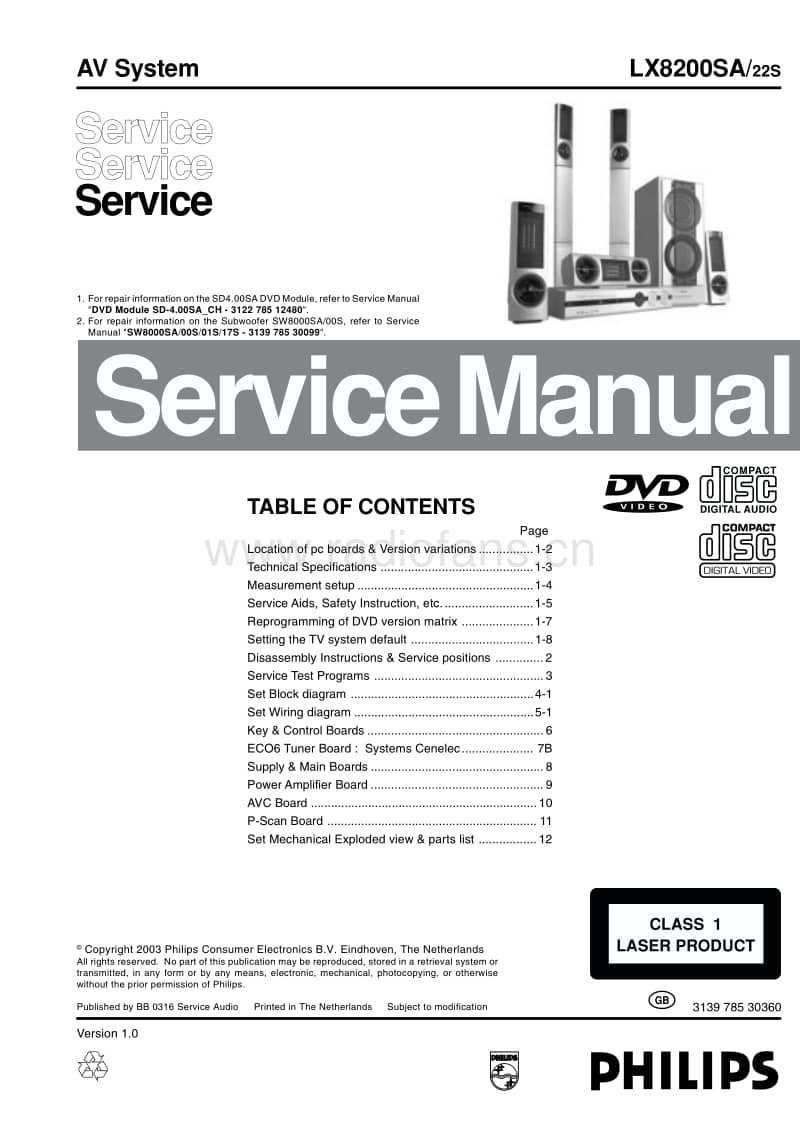 Philips-LX-8200-SA-Service-Manual电路原理图.pdf_第1页