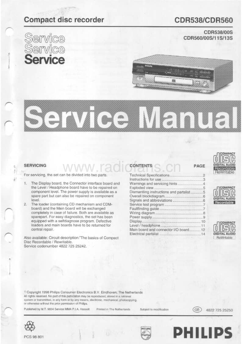 Philips-CDR-538-CDR-560-Service-Manual(1)电路原理图.pdf_第1页