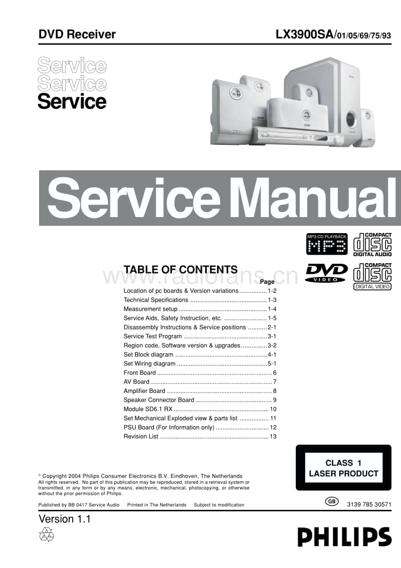 Philips-LX-3900-SA-Service-Manual电路原理图.pdf_第1页