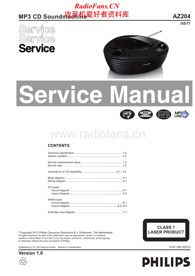Philips-AZ-204-Service-Manual电路原理图.pdf_第1页