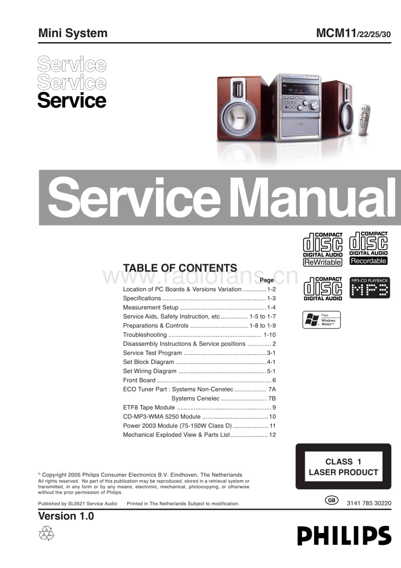 Philips-MCM-11-Service-Manual电路原理图.pdf_第1页