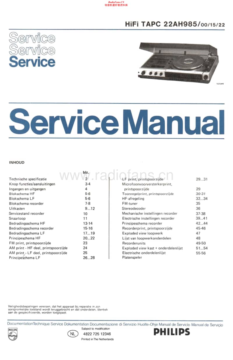 Philips-22-AH-985-Service-Manual电路原理图.pdf_第1页