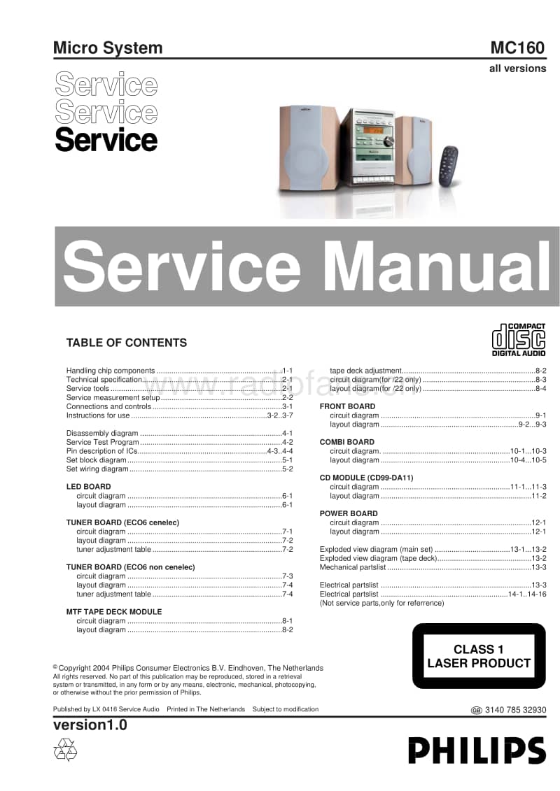 Philips-MC-160-Service-Manual电路原理图.pdf_第1页
