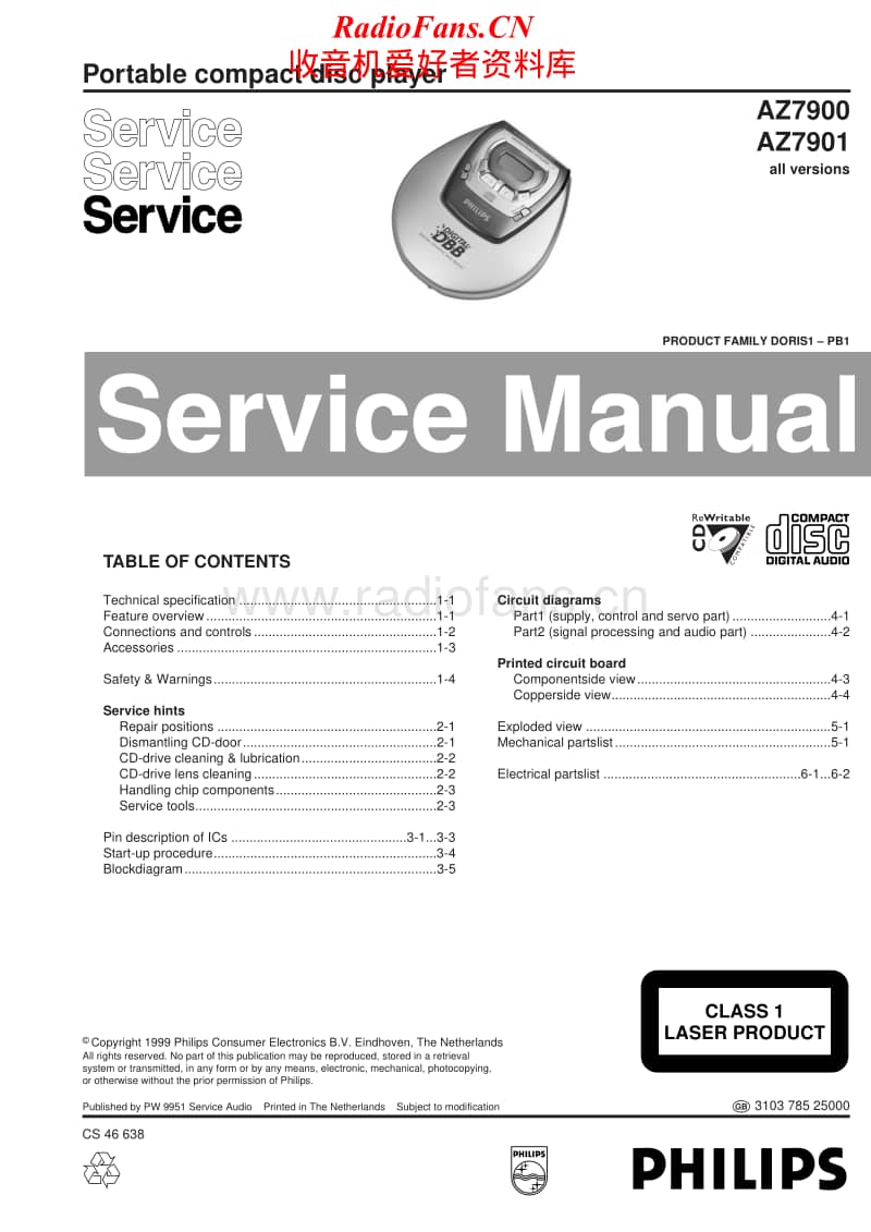 Philips-AZ-7901-Service-Manual电路原理图.pdf_第1页