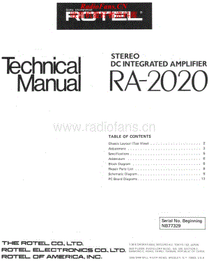 Rotel-RA-2020-Service-Manual电路原理图.pdf