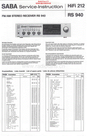 Saba-RS940-Service-Manual电路原理图.pdf