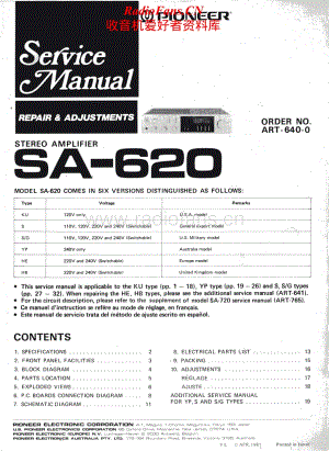 Pioneer-SA-620-Service-Manual电路原理图.pdf