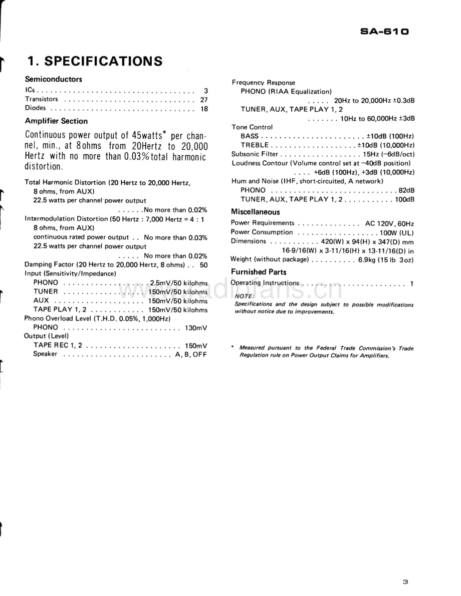 Pioneer-SA-610-Service-Manual电路原理图.pdf_第3页