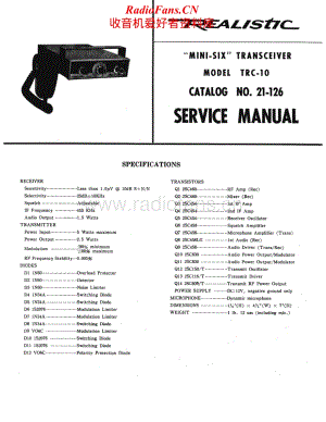 Realistic-TRC-10-Service-Manual电路原理图.pdf