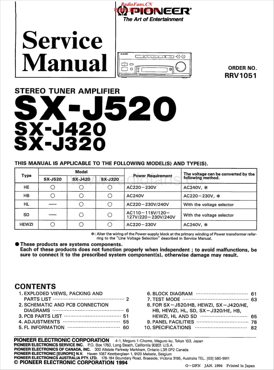 Pioneer-SX-J520-Service-Manual电路原理图.pdf_第1页