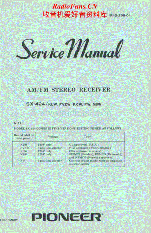 Pioneer-SX-424-Service-Manual电路原理图.pdf