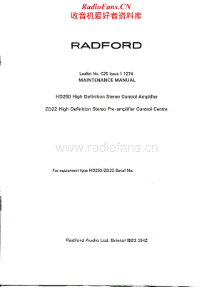 Radford-HD-250-ZD-22-Service-Manual电路原理图.pdf