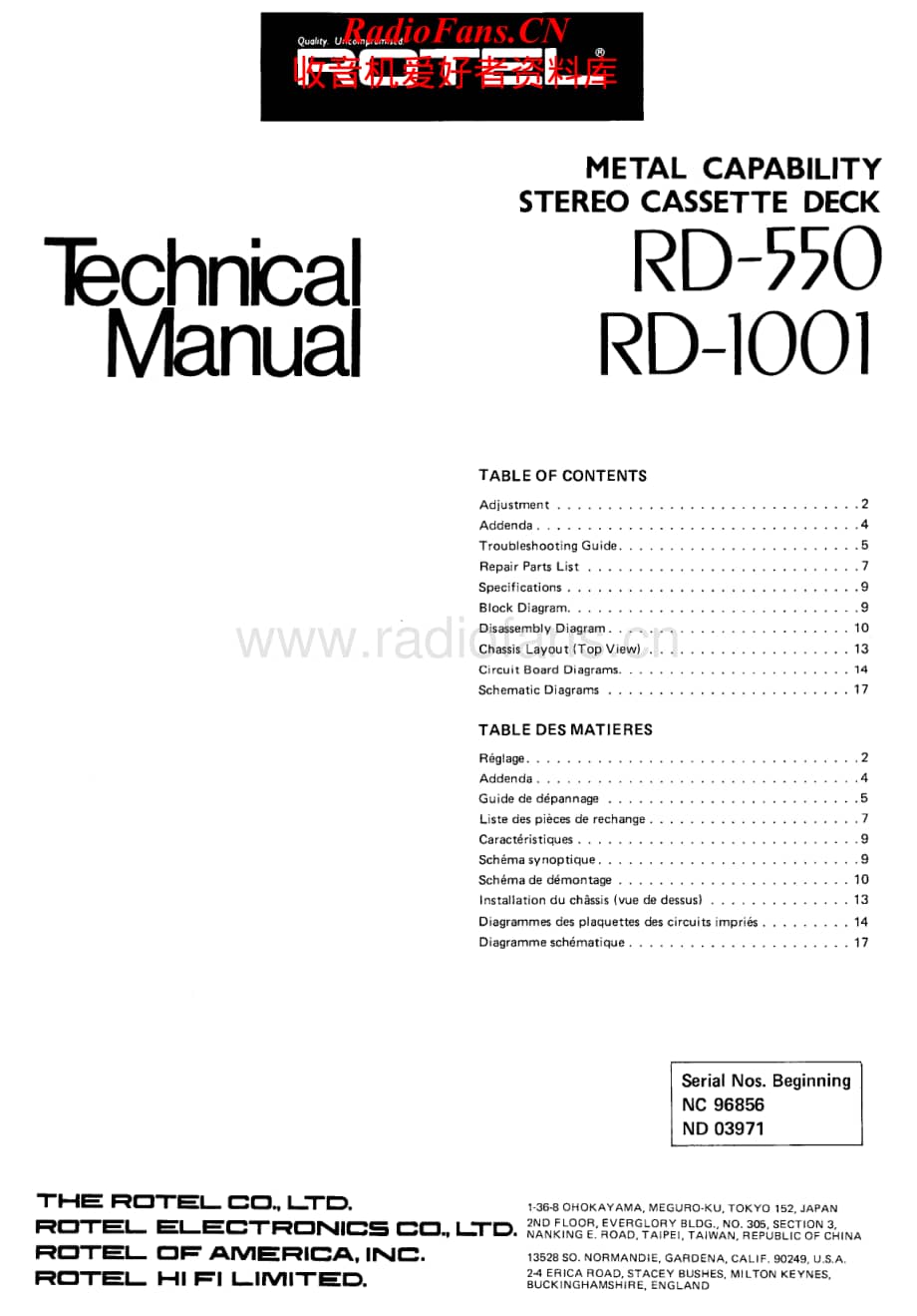 Rotel-RD-1001-Service-Manual电路原理图.pdf_第1页