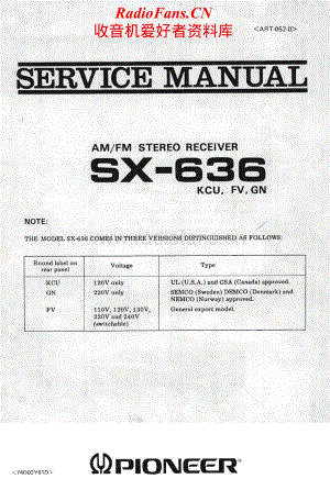 Pioneer-SX-636-Service-Manual电路原理图.pdf