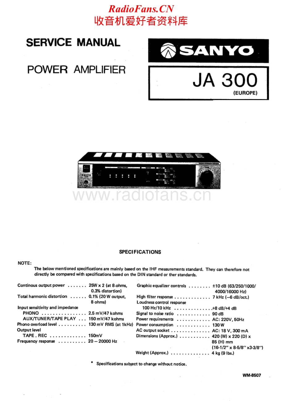 Sanyo-JA-300-Service-Manual电路原理图.pdf_第1页