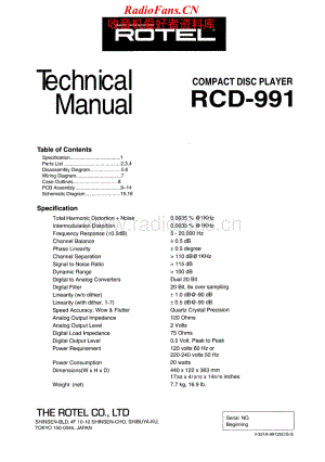 Rotel-RCD-991-Service-Manual电路原理图.pdf