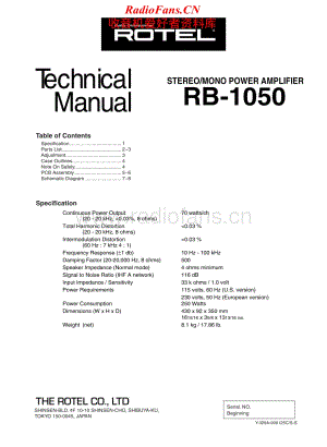 Rotel-RB-1050-Service-Manual电路原理图.pdf