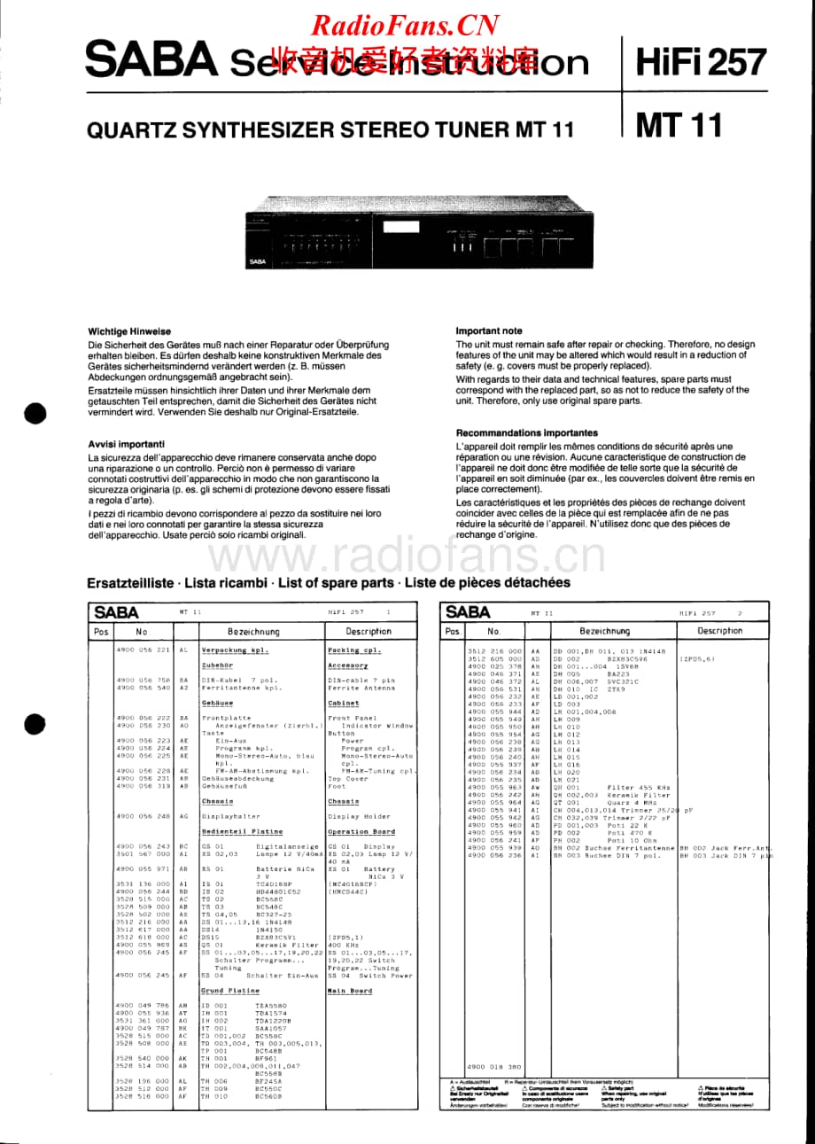 Saba-MT11-Service-Manual电路原理图.pdf_第1页