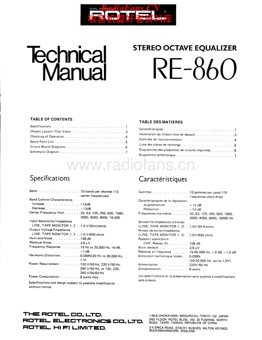 Rotel-RE-860-Service-Manual电路原理图.pdf_第1页