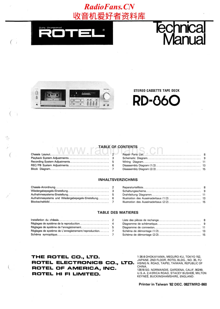 Rotel-RD-860-Service-Manual电路原理图.pdf_第1页