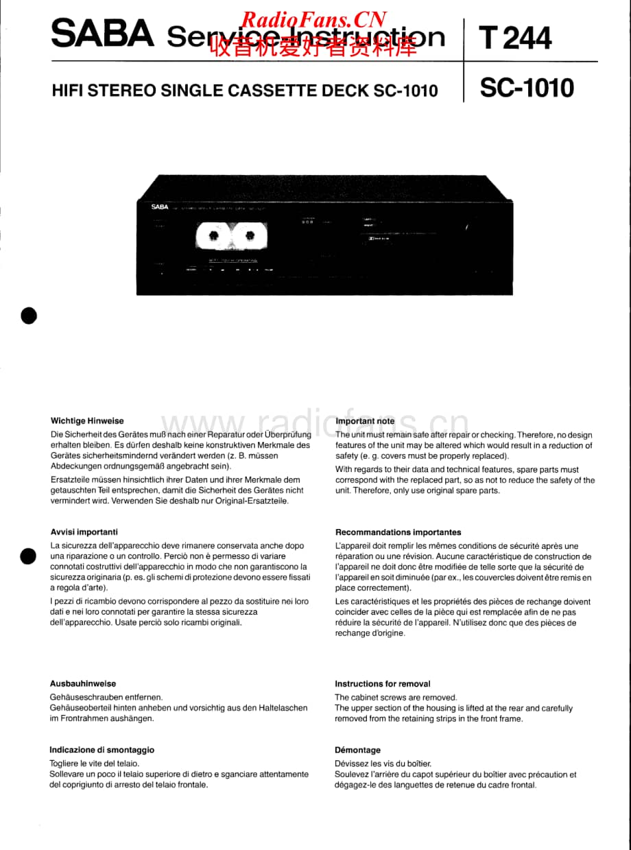 Saba-SC1010-Service-Manual电路原理图.pdf_第1页