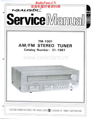 Realistic-TM-1001-Service-Manual电路原理图.pdf