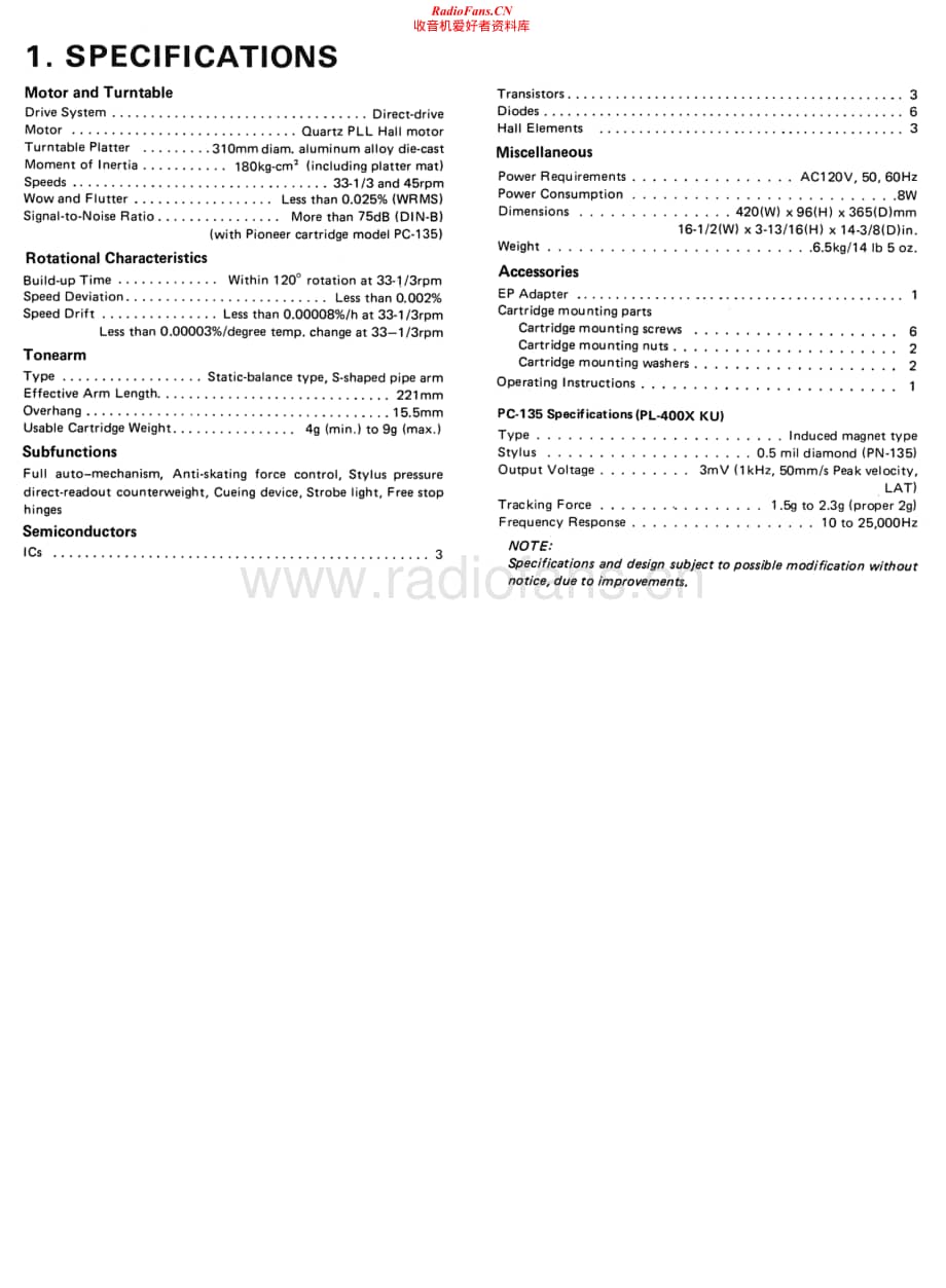 Pioneer-PL-400-Service-Manual电路原理图.pdf_第2页