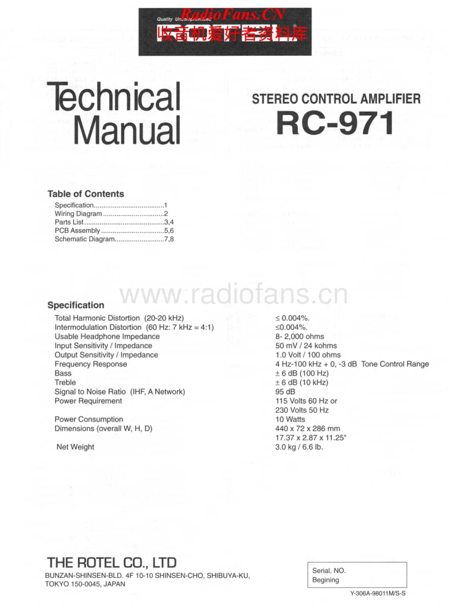 Rotel-RC-971-Service-Manual电路原理图.pdf_第1页