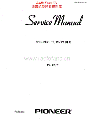 Pioneer-PL-25-Service-Manual电路原理图.pdf