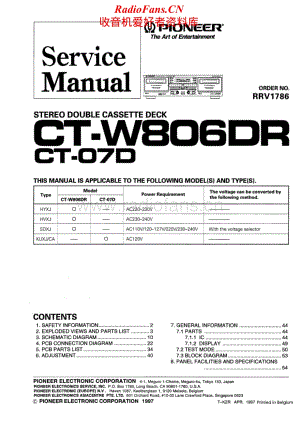 Pioneer-CT-W806DR-CT07D-Service-Manual电路原理图.pdf