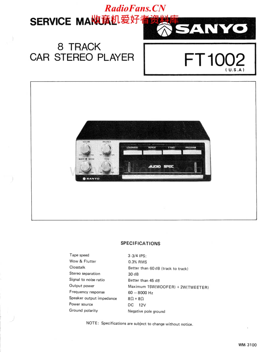 Sanyo-FT-1002-Service-Manual电路原理图.pdf_第1页