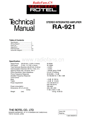 Rotel-RA-921-Service-Manual电路原理图.pdf