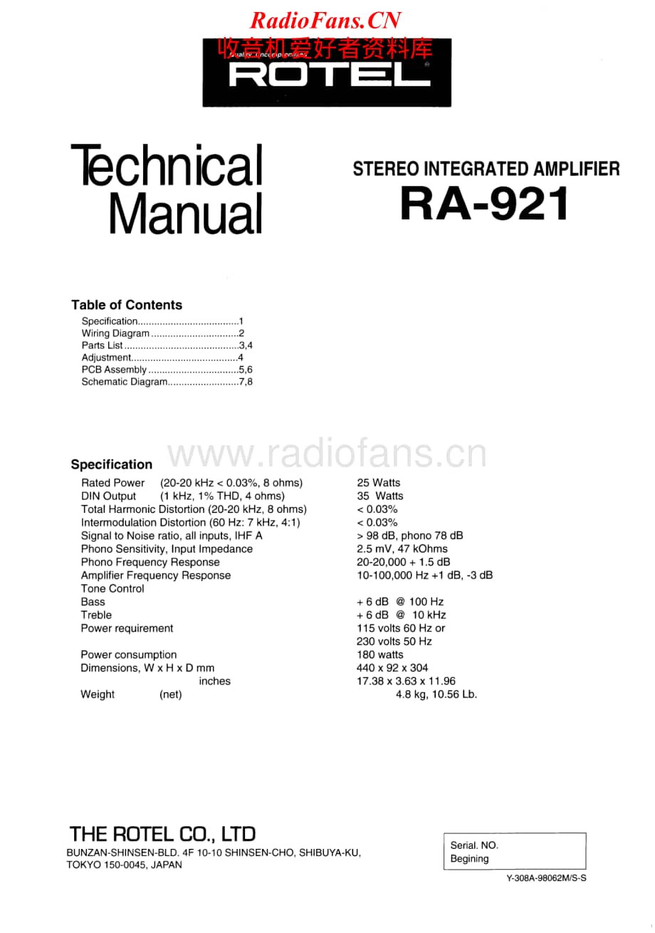 Rotel-RA-921-Service-Manual电路原理图.pdf_第1页