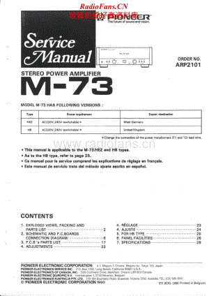 Pioneer-M-73-Service-Manual电路原理图.pdf