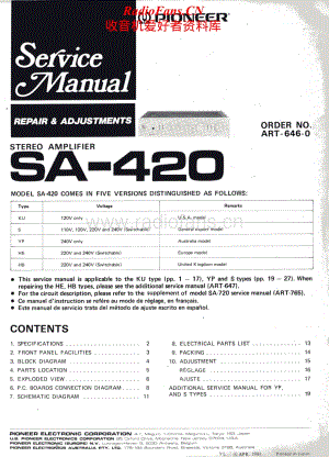 Pioneer-SA-420-Service-Manual电路原理图.pdf