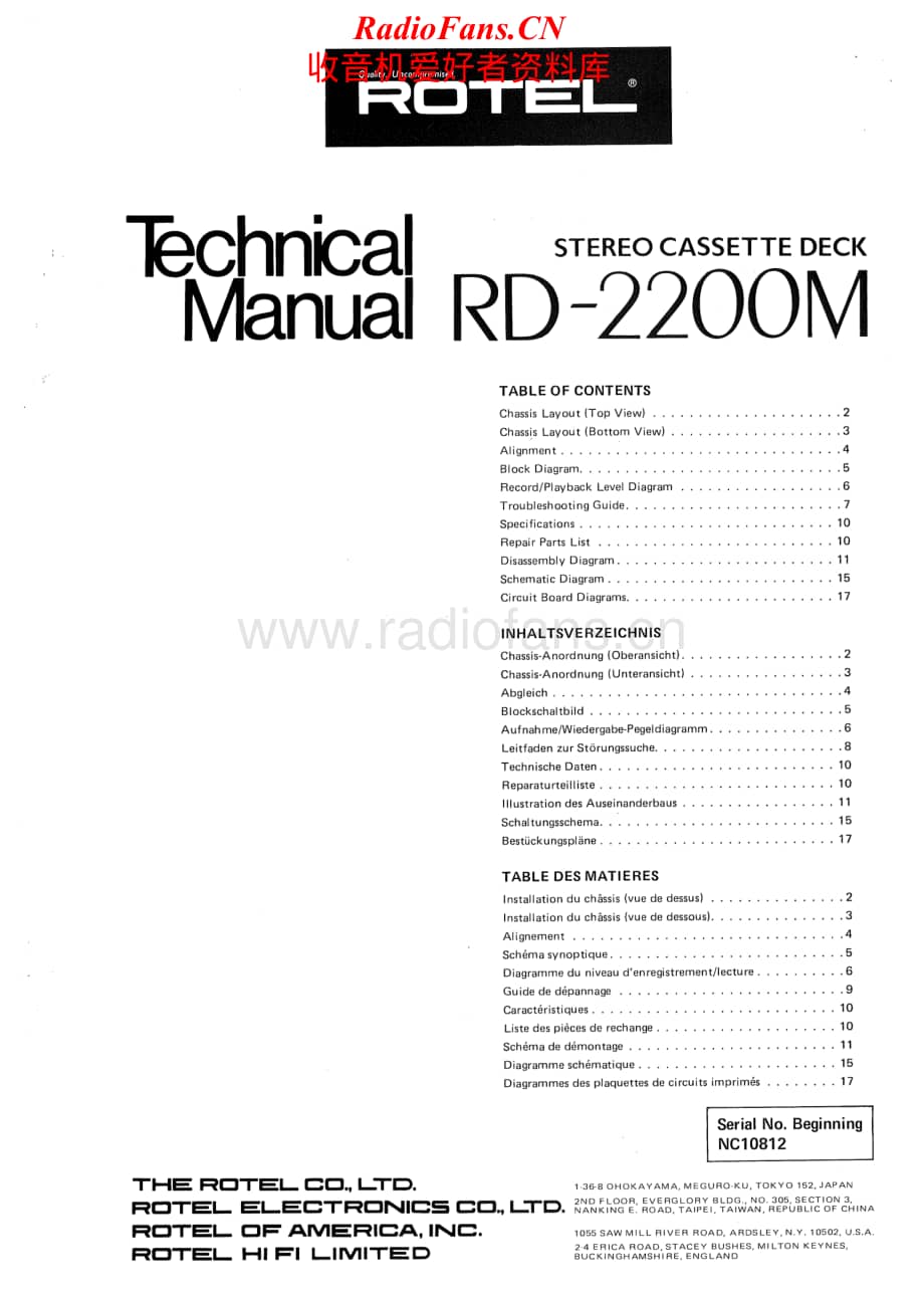 Rotel-RD-2200M-Service-Manual电路原理图.pdf_第1页