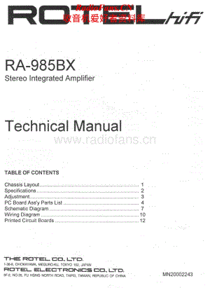 Rotel-RA-985BX-Service-Manual电路原理图.pdf