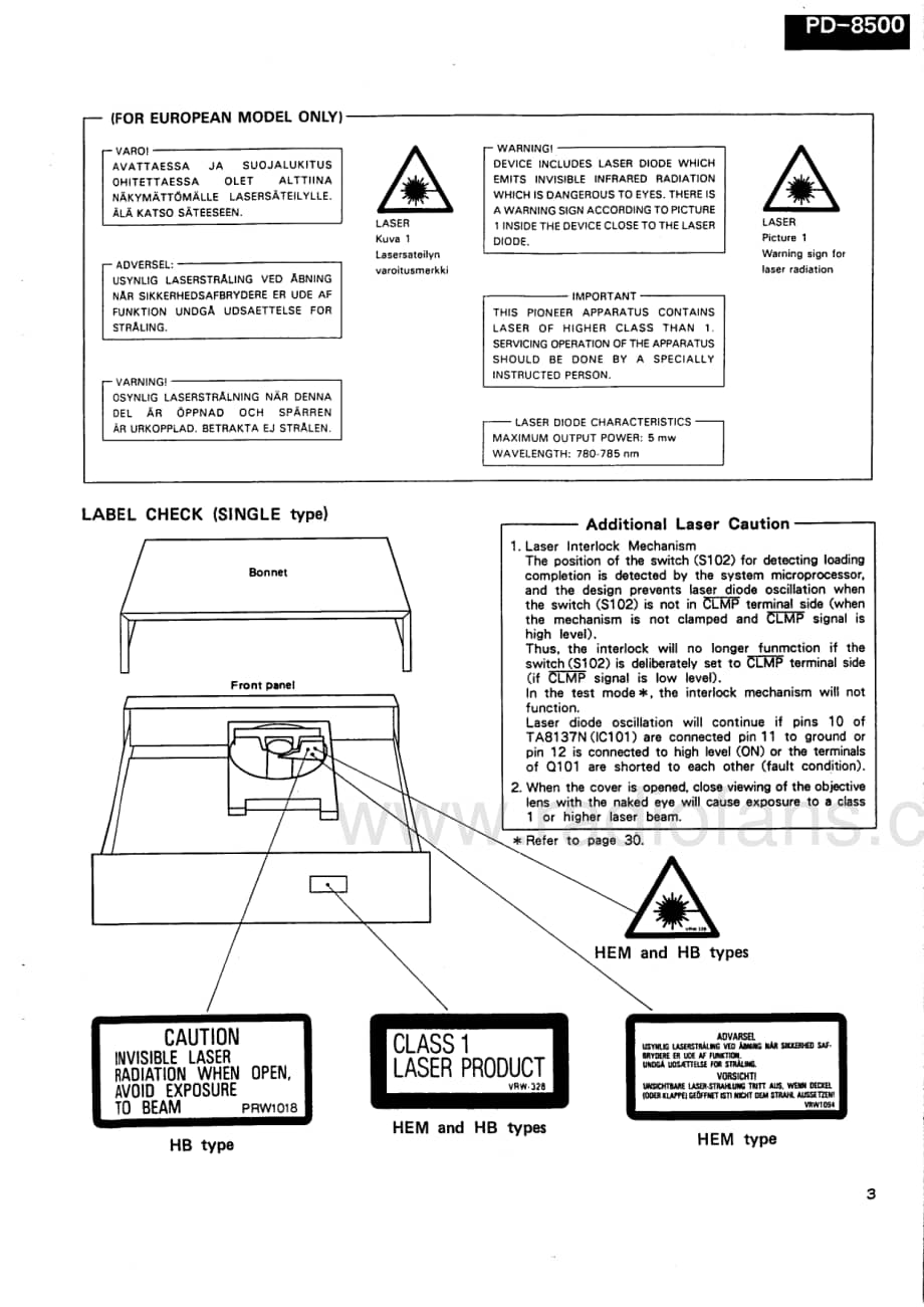 Pioneer-PD-8500-Service-Manual电路原理图.pdf_第3页