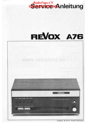 Revox-A-76-Service-Manual-2电路原理图.pdf