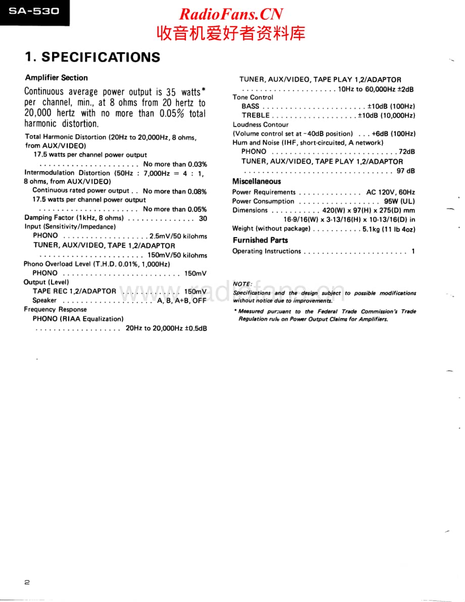 Pioneer-SA-530-Service-Manual电路原理图.pdf_第2页