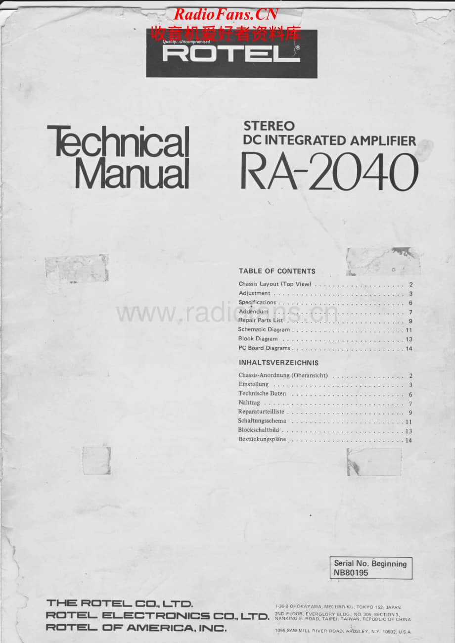 Rotel-RA-2040-Service-Manual电路原理图.pdf_第1页
