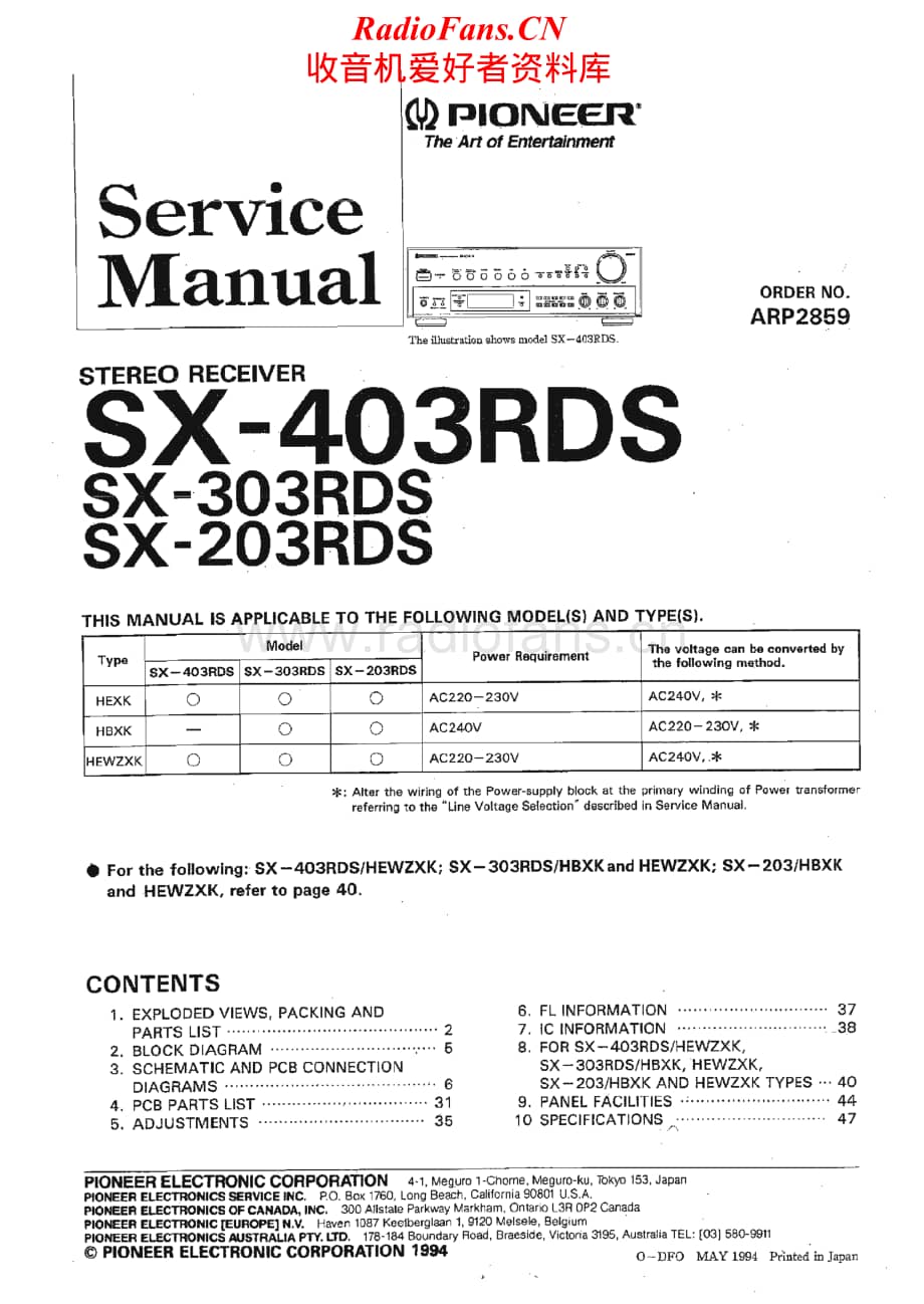 Pioneer-SX-203RDS-Service-Manual电路原理图.pdf_第1页