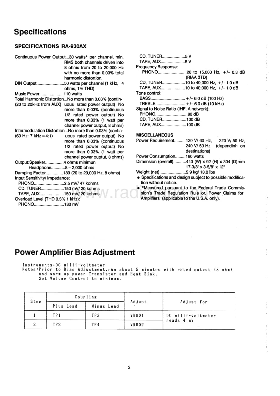 Rotel-RA-930AX-Service-Manual电路原理图.pdf_第3页