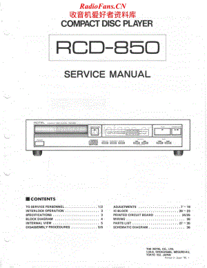 Rotel-RCD-850-Service-Manual电路原理图.pdf
