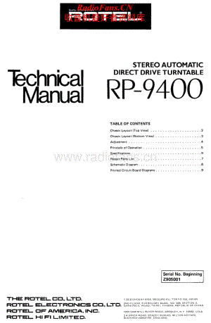Rotel-RP-9400-Service-Manual电路原理图.pdf