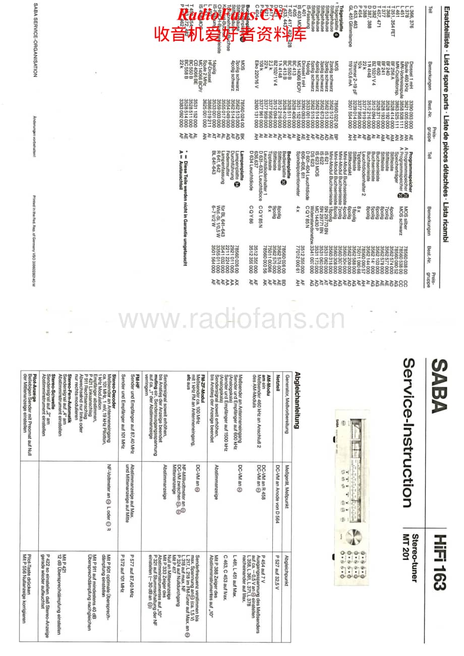 Saba-MT-201-Service-Manual电路原理图.pdf_第1页
