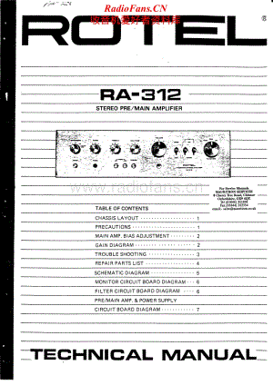 Rotel-RA-312-Service-Manual电路原理图.pdf