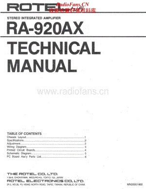 Rotel-RA-920AX-Service-Manual电路原理图.pdf