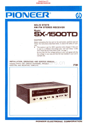 Pioneer-SX-1500-TD-Service-Manual (1)电路原理图.pdf